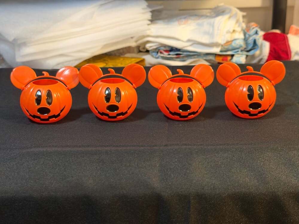 Disney Mickey Mouse Jack O Lantern Pumpkin Small Tea Candle Holder Ceramic